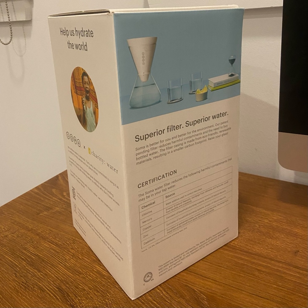 Soma - 6 Cup Glass Carafe Water Pitcher 1.35 Liters/48 Oz - NWT in Box - Picture 8 of 17